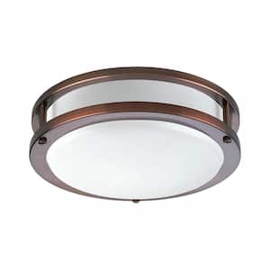 10.38 in. CTC COMM Collection 20 -Watt Urban Bronze Integrated LED Flush Mount