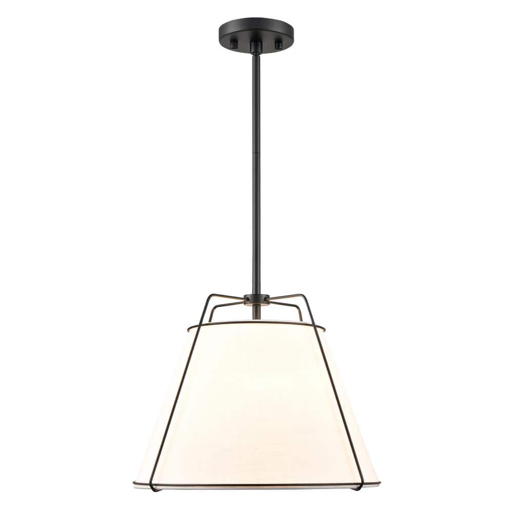 Lise Minimalist Black Drum Chandelier with Adjustable Rods