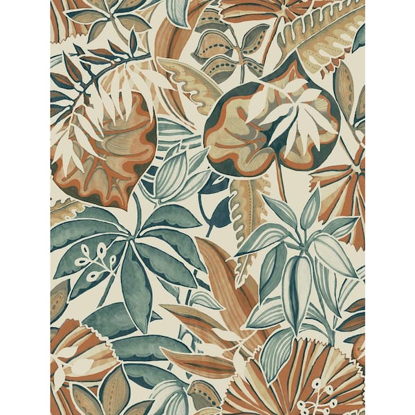 Unbranded Brown Spice Feuilles Peel and Stick Wallpaper Sample