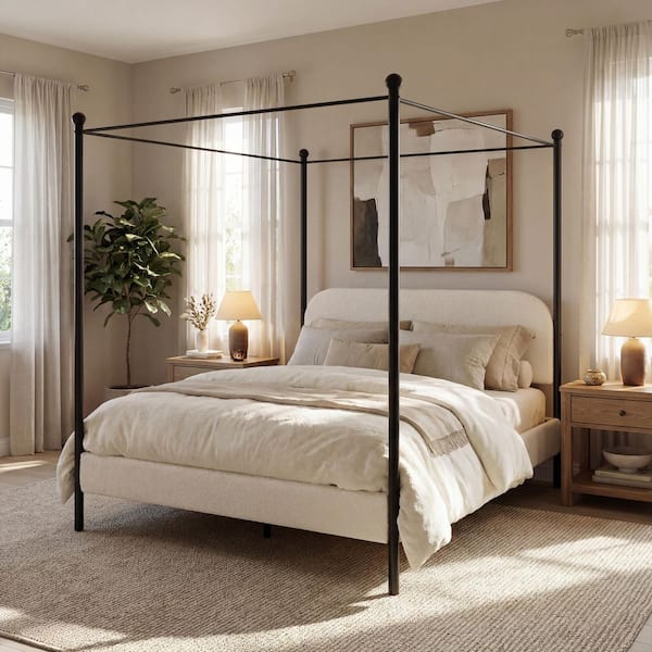 CHRISTOPHER KNIGHT HOME Zenton Modern Black Metal Frame Queen Size ...