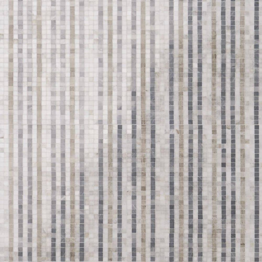 Cloud Gray 12" x 12" Marble Mosaic Wall & Floor Tile