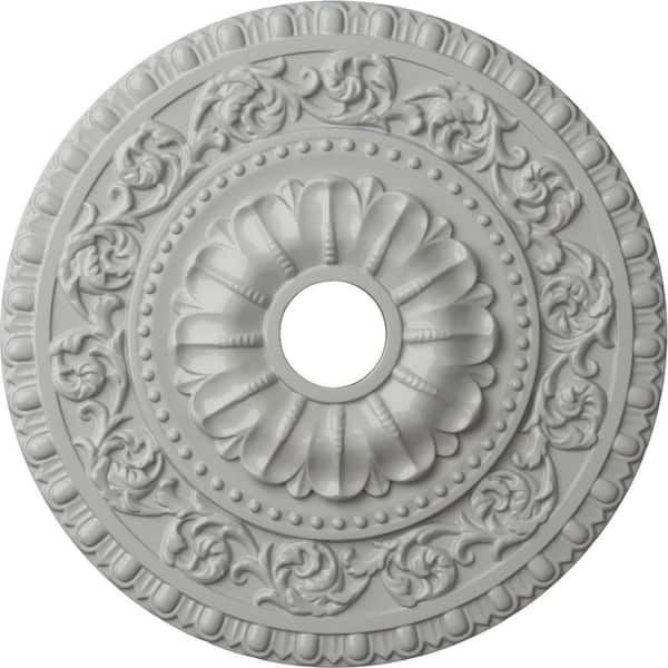Ekena Millwork 23-1/2 in. x 3-1/2 in. ID x 2-1/8 in. Vaduz Urethane Ceiling Medallion (Fits Canopies upto 3-1/2 in.) Hand-Painted Frost