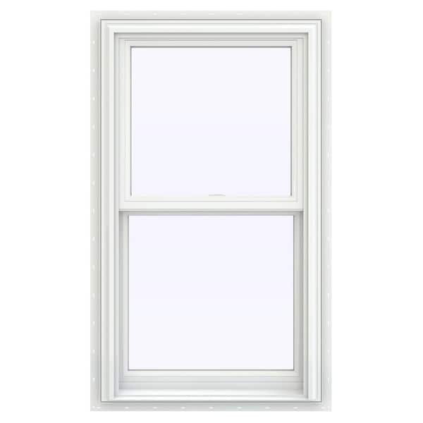 JELD-WEN 23.5 in. x 40.5 in. V-2500 Series White Vinyl Double Hung Window with BetterVue Mesh Screen