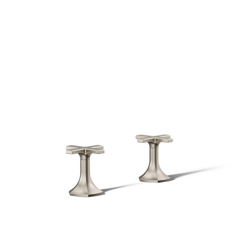 Occasion Deck-Mount Cross Bath Faucet Handles in Vibrant Brushed Nickel price history on PriceWatchPro