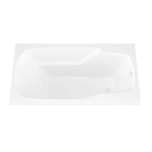 Universal Tubs Pearl 5.6 ft. Acrylic Center Drain Flatbottom Whirlpool and Air Bath Tub in White HD3467RD