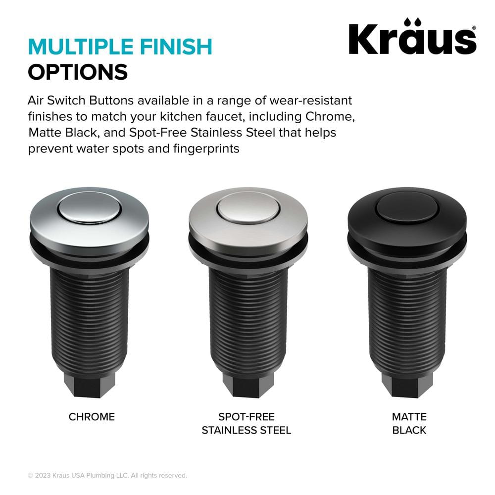 Matte Black Garbage Disposal Air Switch Kit with Push Button