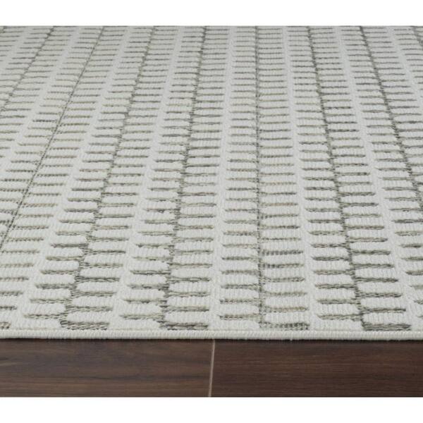 Cream, Beige 3 ft. x 5 ft. Woven Geometric Polypropylene Rectangle Indoor/Outdoor Area Rug