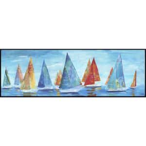 "Colorful Sails" by Marmont Hill Floater Framed Canvas Nature Art Print 20 in. x 60 in.
