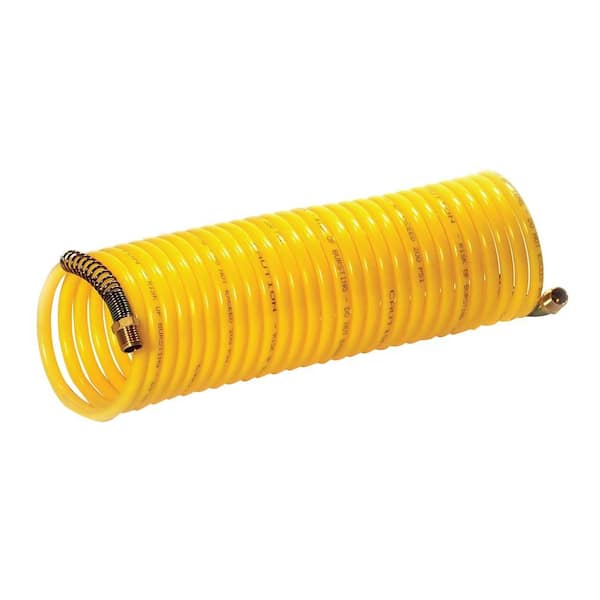 1/4" x 25ft Recoil Air Hose Re coil Spring Ends Pneumatic Compressor Tool 200psi 