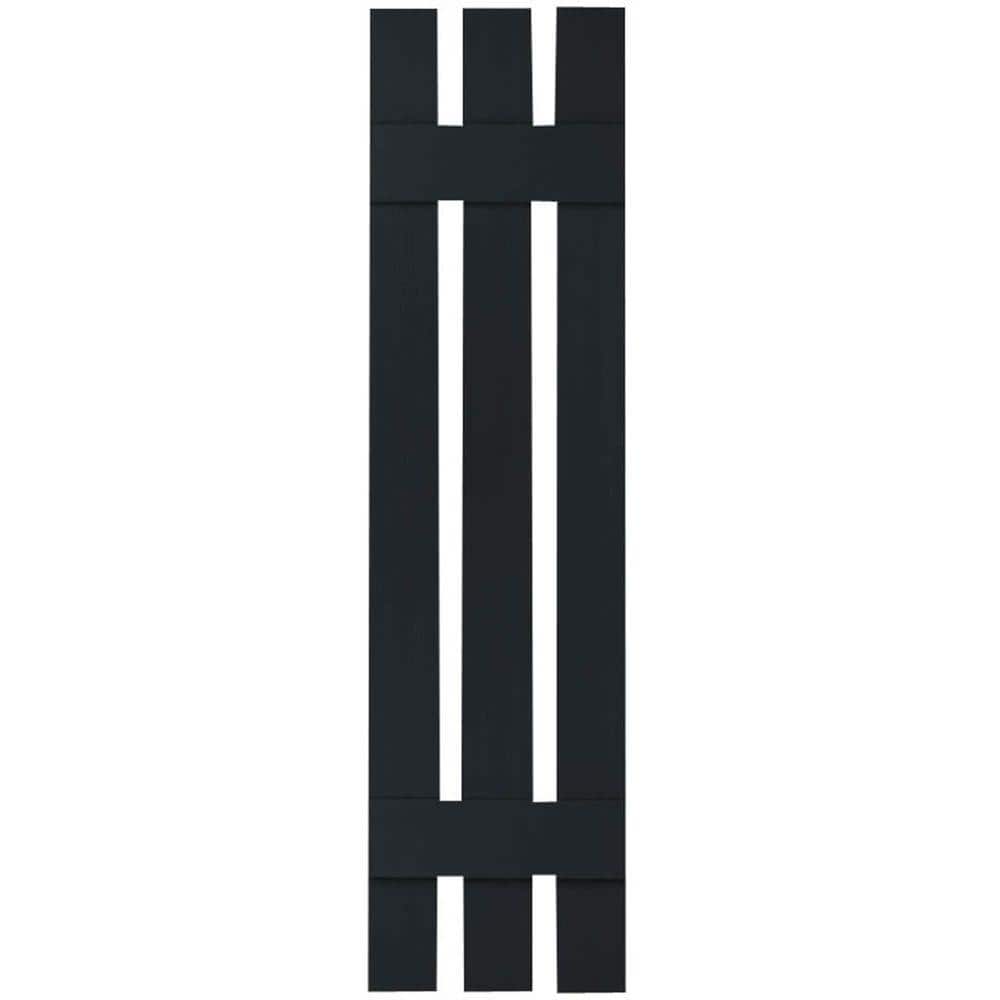 Black Vinyl Board-n-Batten Shutters with Installation Screws, 12"W x 35"H