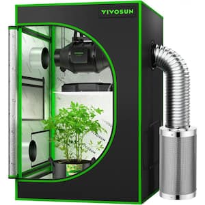2 ft. L x 2 ft. L Hydroponic Mylar Grow Tent with Observation Window and Floor Tray