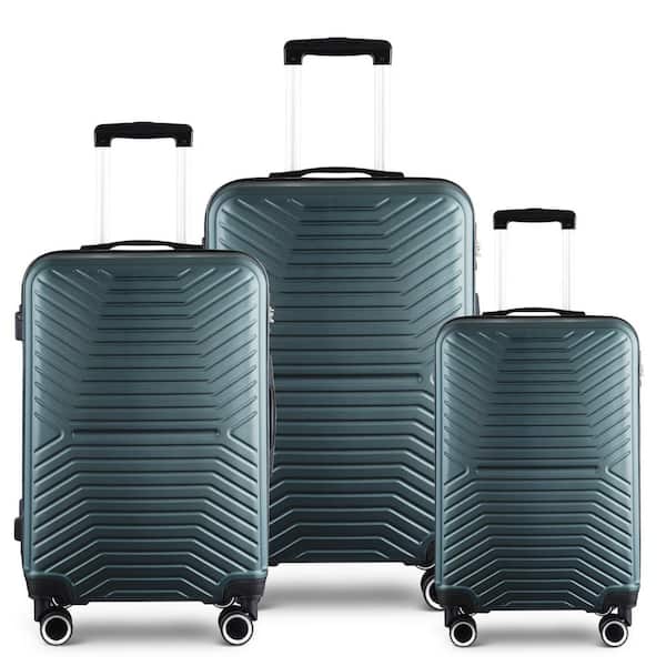 Tatahance 3-Piece Spinner Wheels Expandable ABS Hardshell Luggage Set ...