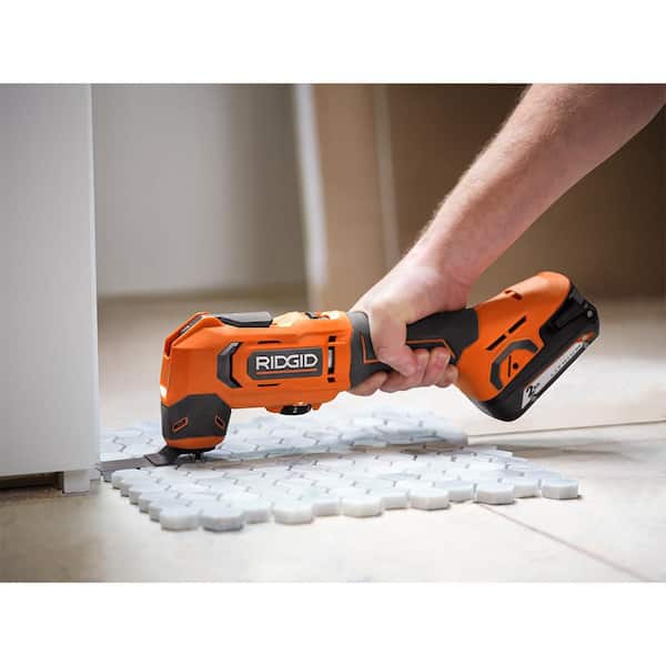 RIDGID - 18V Cordless Oscillating Multi-Tool with 2.0 Ah Battery and Charger