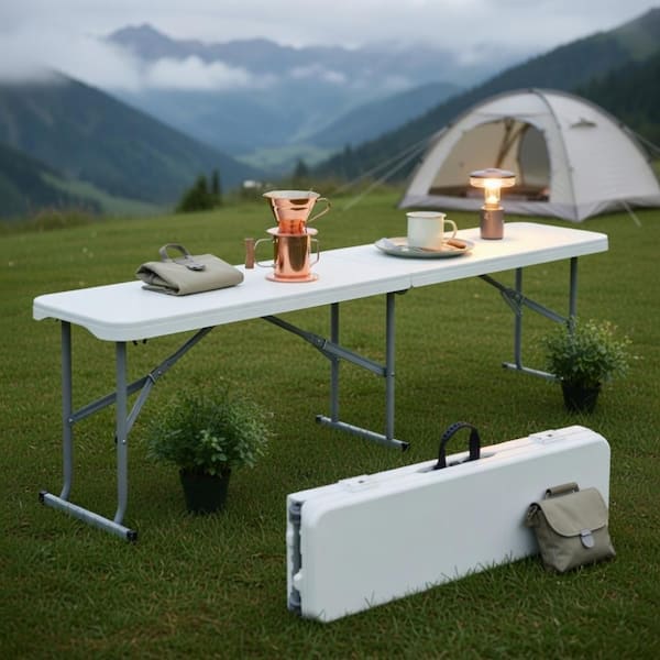 Kadyn 6ft folding picnic bench, metal frame, 660lb capacity with