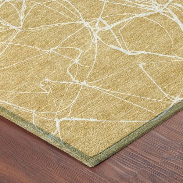 Chantille Machine Washable Indoor/Outdoor Abstract ACN2826 Gold 10 ft. x 14 ft. Area Rug