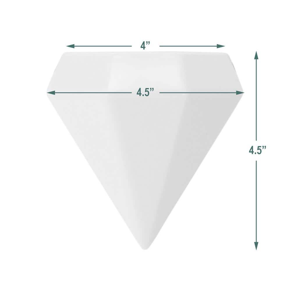 Gloss White Diamond Ceramic Hanging Planter with Leather Rope