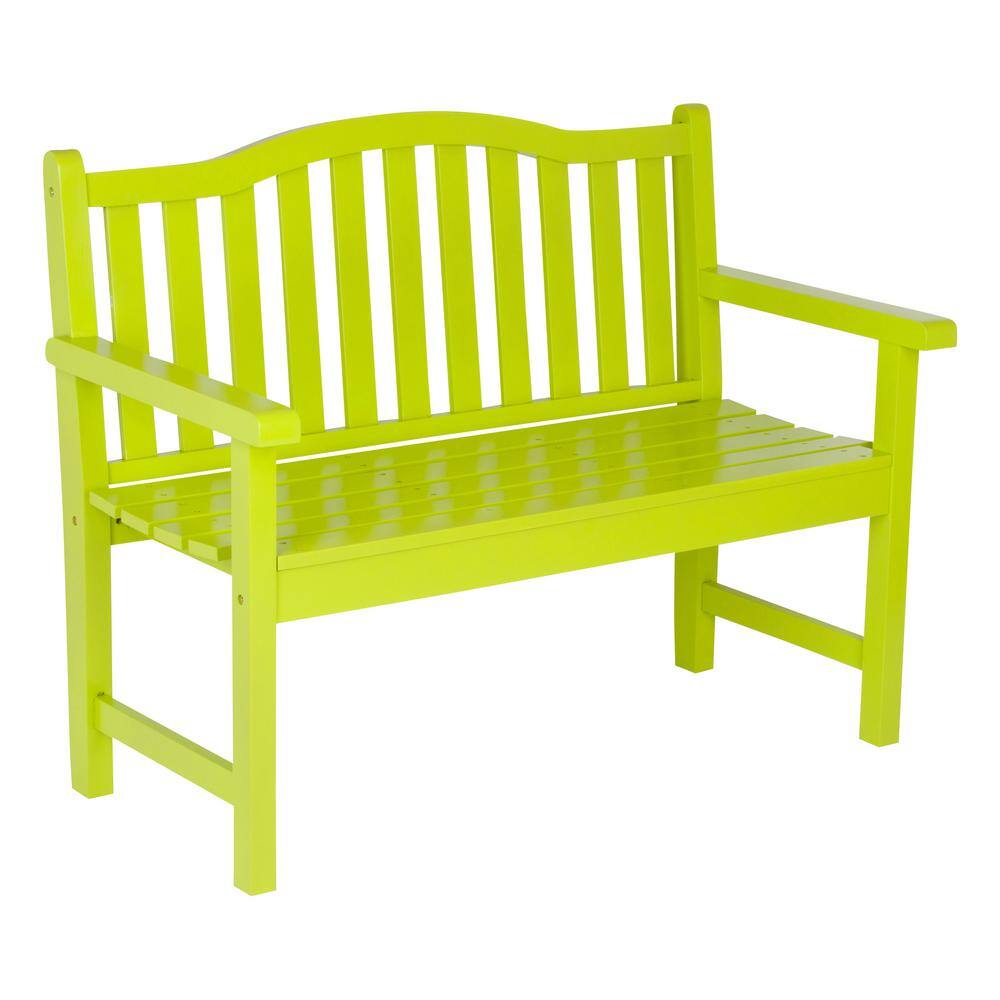 Shine Company Belfort Cedar Wood Outdoor Garden Bench 43.25 in. - Lime ...