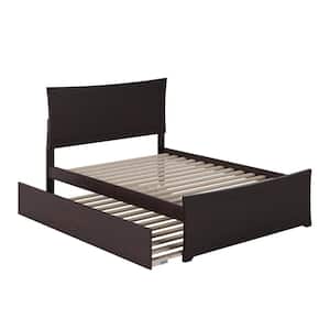 Metro Full Platform Bed with Matching Foot Board with Full Size Urban Trundle Bed in Espresso