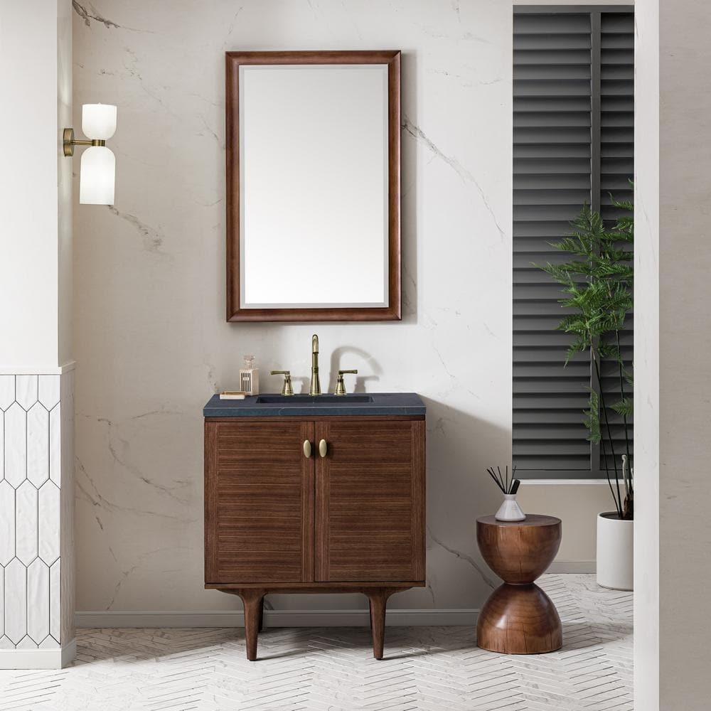 Amberly 30" Walnut Single Bathroom Vanity Base