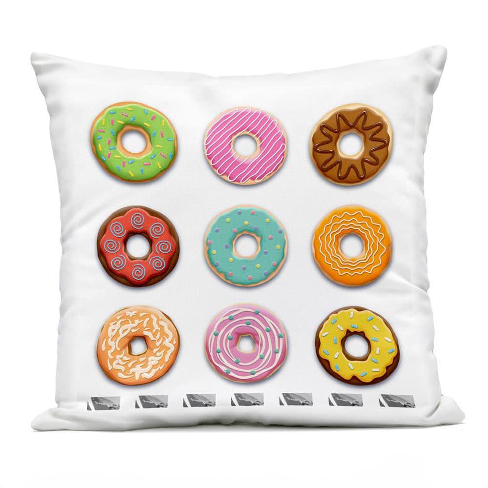 Delicious Various Donuts Multi-Color Square Outdoor Throw Pillow price history on PriceWatchPro