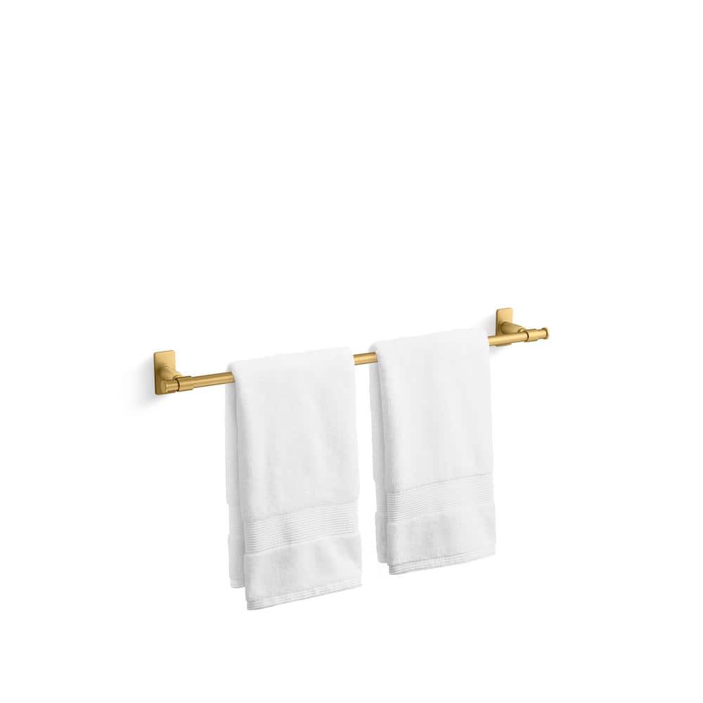 Vibrant Brushed Brass 24" Wall Mounted Towel Bar