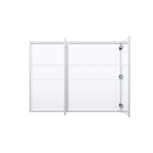JSA 40 in. W x 30 in. H Rectangular Recessed/Surface Combo Aluminum Medicine Cabinet with Mirror, Reversible Door