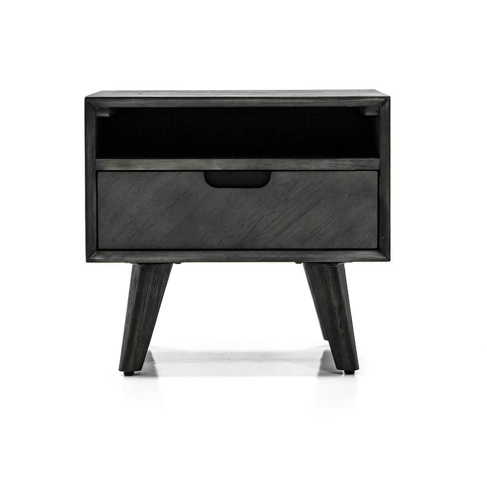 Mohave Mid-Century Tundra Grey Acacia Single Drawer Night Stand