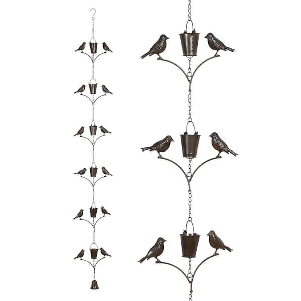 6.3 ft. Metal Rain Chain Outdoor, Rain Catcher Metal Chain Gutter