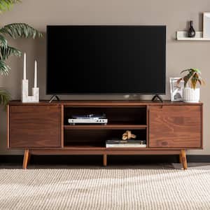 Mid-Century Morden Console Media Center for Living Room Black Suitable for TVs up to 65-Inch Home Entertainment TV Stand with 8 Open Adjustable Shelf DORTALA Wooden TV Stand 