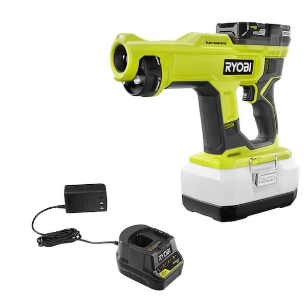RYOBI ONE+ 18V Cordless Handheld Electrostatic Sprayer Kit with (1) 2.0 Ah Battery and Charger