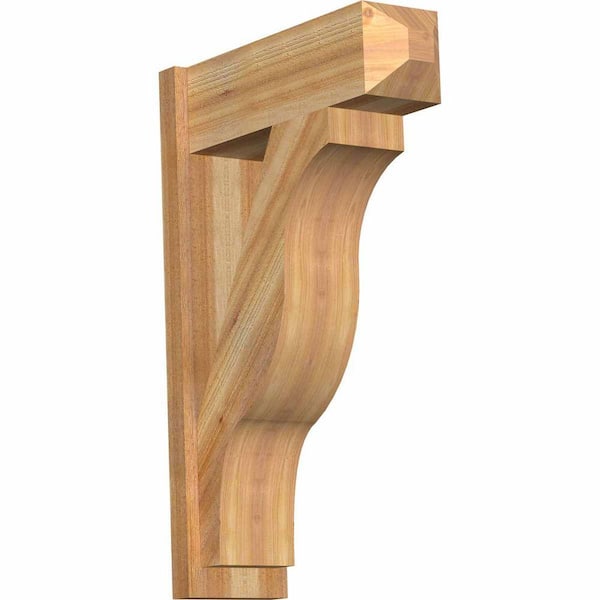 Ekena Millwork 8 in. x 36 in. x 24 in. Fuston Craftsman Rough Sawn Western Red Cedar Outlooker