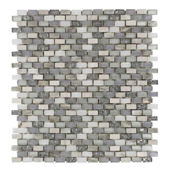 Paradox Puzzle 12 in. x 12 in. Mixed Materials Mosaic Floor and Wall Tile