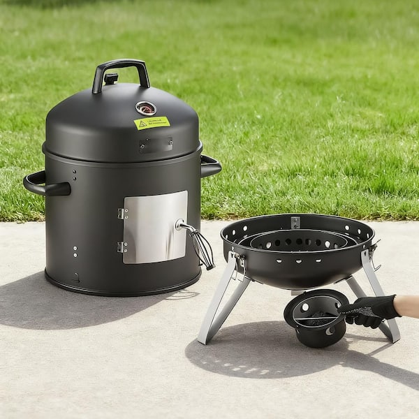 SKYSHALO Charcoal Smoker,Vertical Charcoal BBQ Grill, Pellet Grill