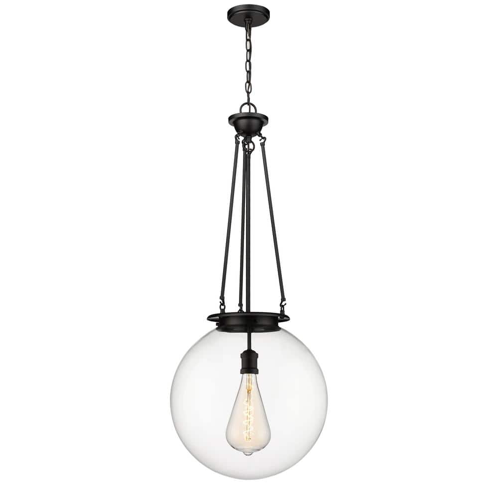 Beacon 100-Watt 1-Light Matte Black Shaded Mini Pendant Light with Clear Glass Shade price history on PriceWatchPro