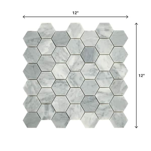 Daltile      Restore Mist Honed 12 in. x 12 in. x 8mm Marble Mosaic Floor and Wall Tile (0.97 sq. ft./ piece)