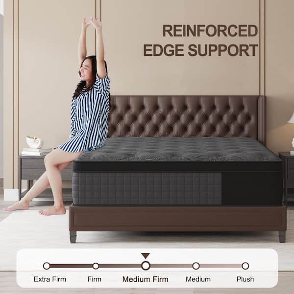 Skyhedon King Medium Firm Gel Memory Foam 12 in. Hybrid Mattress