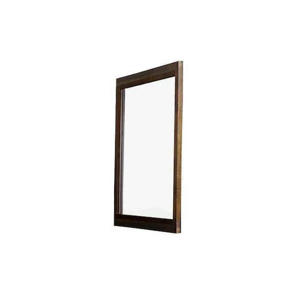 Benjara 0.75 in. W x 34.75 in. H Wooden Frame Brown Wall Mirror