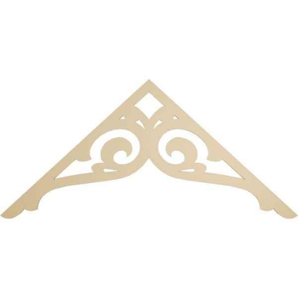 72 in. W x 33 in. H x 1 1/2 in. P (11/12) Pitch Bordeaux Signature Urethane Gable Pediment, Primed Tan
