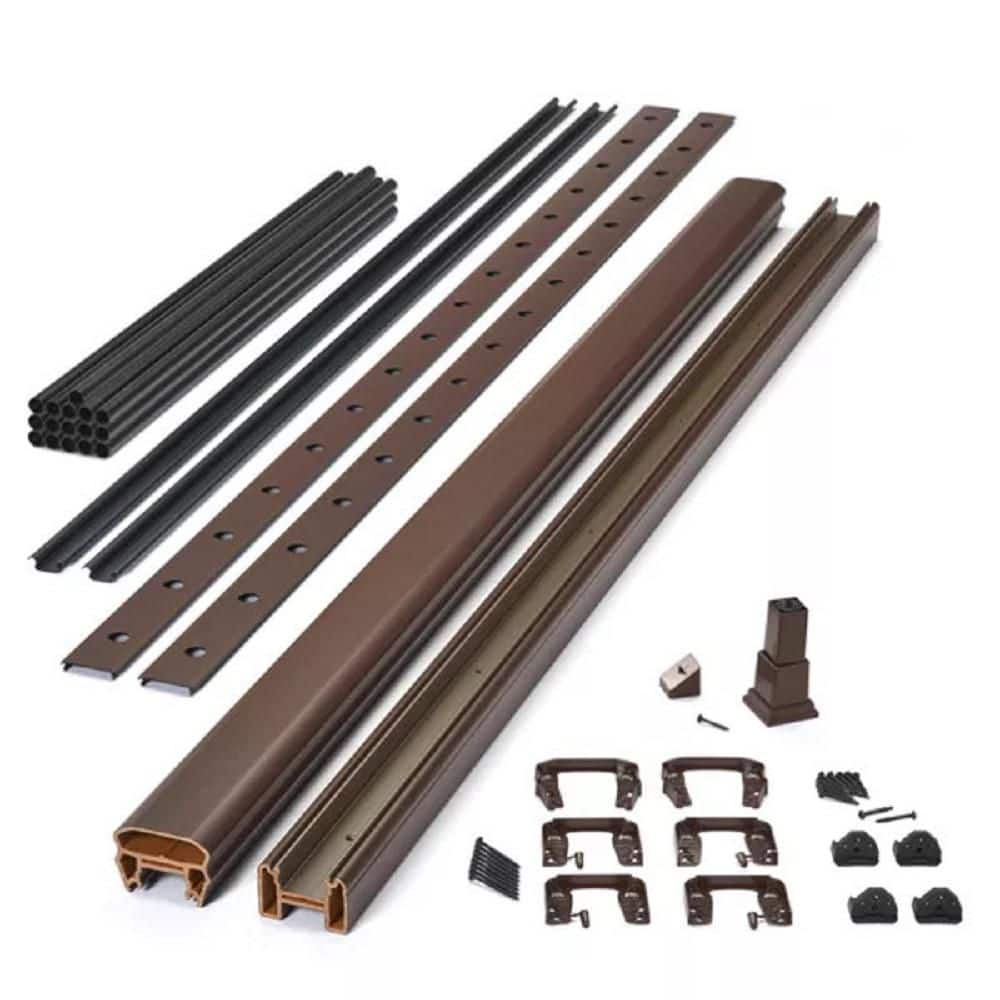 Transcend 6 ft. x 42 in. Vintage Lantern Composite Horizontal Deck Rail Kit with Black Round Aluminum Balusters price history on PriceWatchPro
