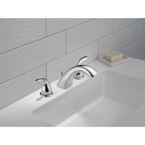 Classic 8 in. Widespread 2-Handle Bathroom Faucet with Metal Drain Assembly in Chrome