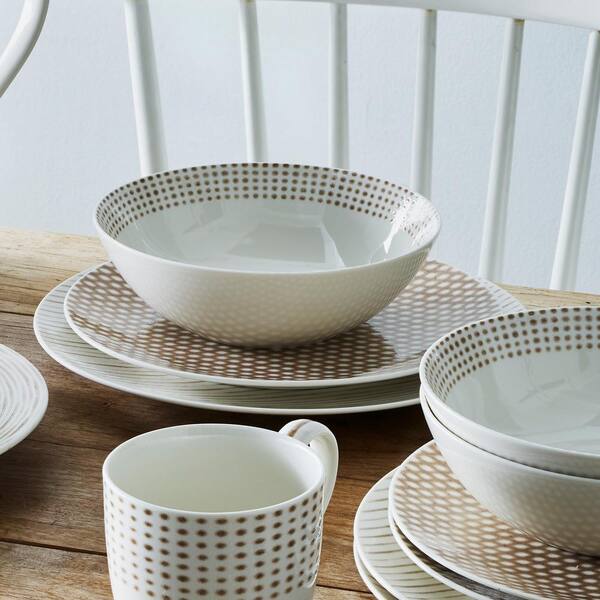 Noritake Khaki Hammock Coupe Porcelain 12-Piece Dinnerware Set