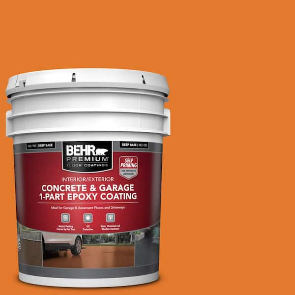 5 gal. #OSHA-3 OSHA SAFETY ORANGE Self-Priming 1-Part Epoxy Satin Interior/Exterior Concrete and Garage Floor Paint