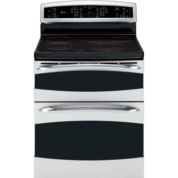 GE Profile 6.6 cu. ft. Double Oven Electric Range with Self-Cleaning Convection Oven in Stainless Steel