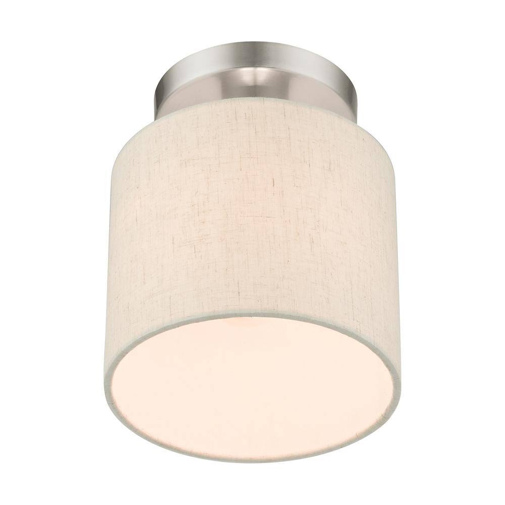 Meadow Brushed Nickel Petite Drum LED Semi-Flush Mount