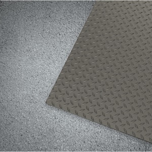 Gray 36 in. x 8 ft. Vinyl Diamond Plate Commercial Grade Matting