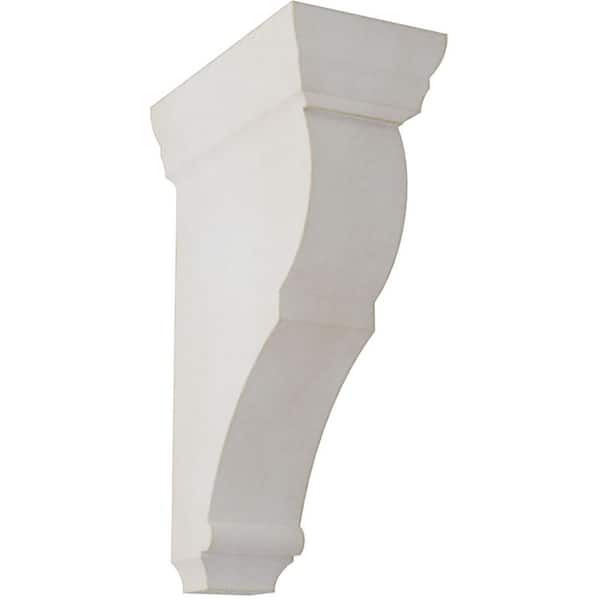 Ekena Millwork 2 in. x 8 in. x 4-1/2 in. Chalk Dust White Small Rojas Wood Vintage Decor Corbel