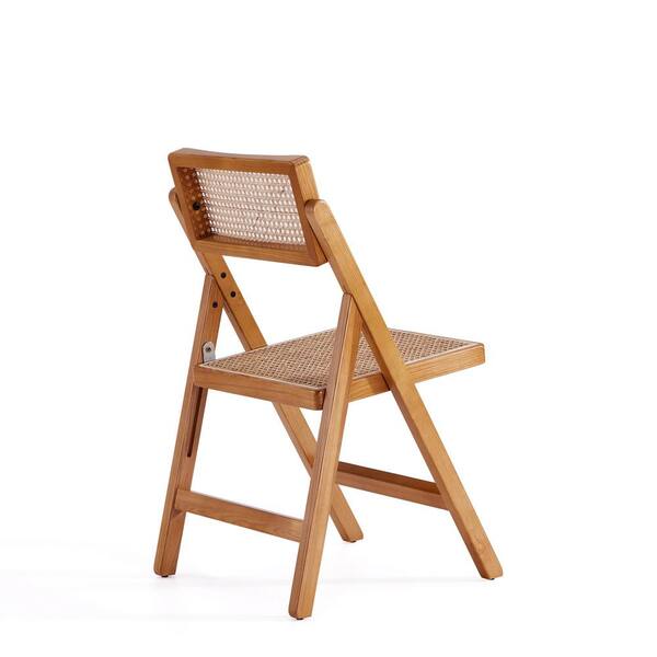 Manhattan Comfort Pullman Nature Cane Folding Dining Side