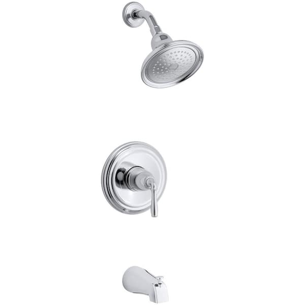 KOHLER Devonshire 1-Handle Rite-Temp Tub and Shower Faucet Trim Kit in Polished Chrome (Valve Not Included)