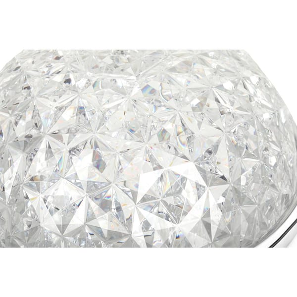 Hukoro Mount 13 in Brush Nickel crystal Acrylic Integrated LED Flush Mount Light F70001-FL-BN