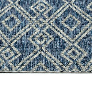 Soleri Collection Navy 7'10" x 7'10" Round Residential Indoor-Outdoor Area Rug